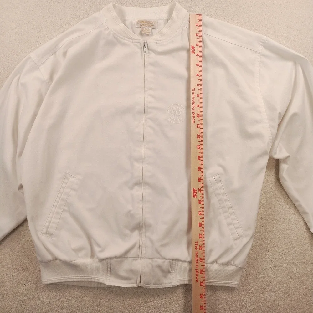 Vtg Wimbledon Jacket Men's Lrg Full Zip Bomber Boxy The Championships Tennis 80s